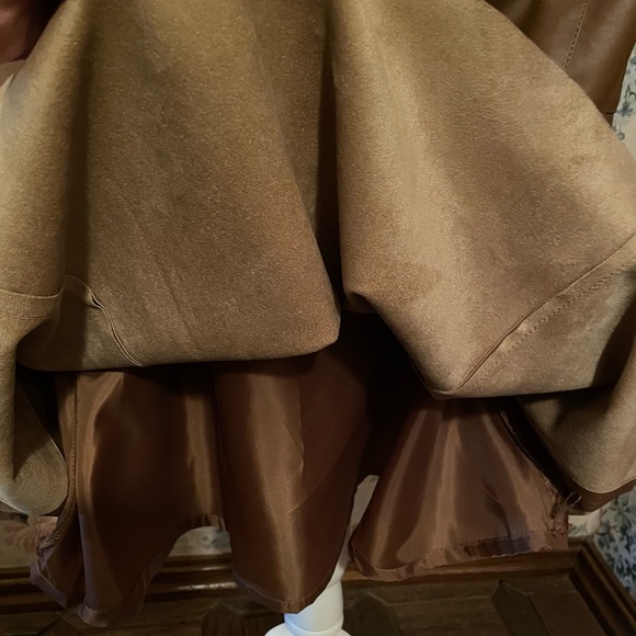 Vintage Charter Club Midi Skirt; Deep Caramel Faux Leather W/Side Zip; Women Sz6 - Picture 7 of 11